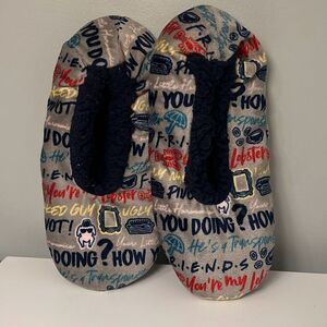 Friends Women's Multicolor Graphic Comfy Indoor Sock Slippers